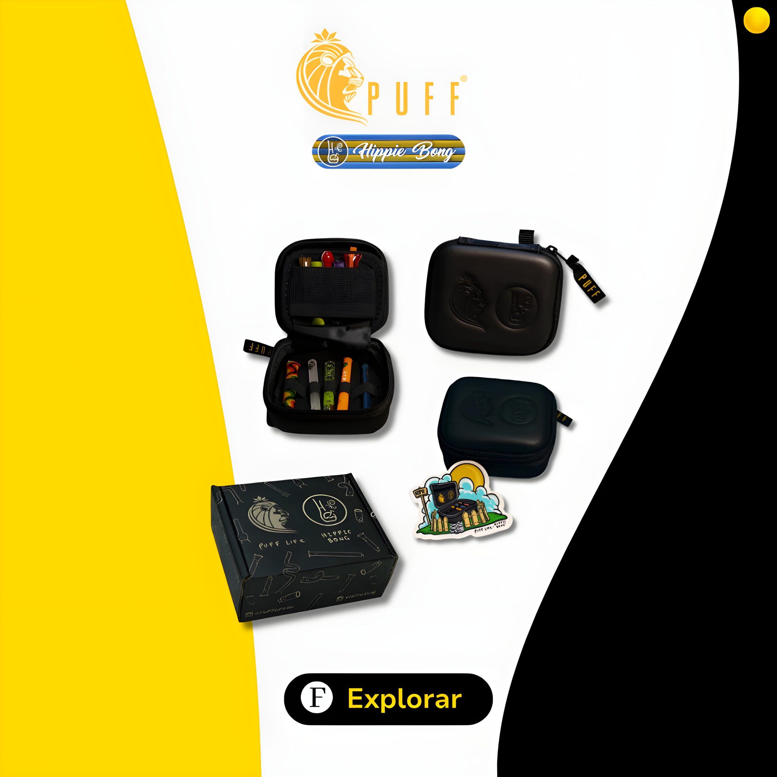 Case-para-Piteiras-Puff-Life-collab-Hippie-Bong