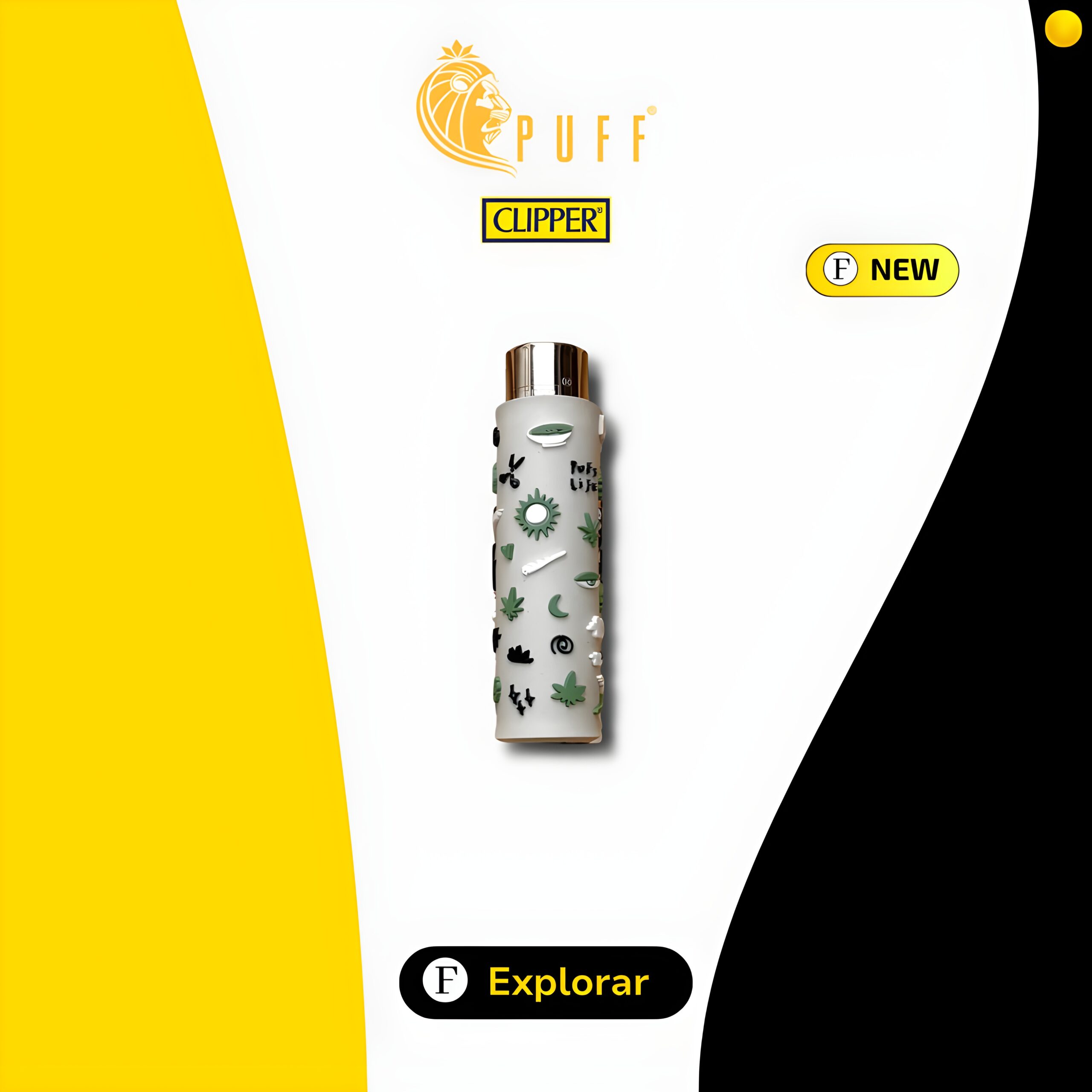 Isqueiro-Recarregavel-Clipper-Puff-Life-VIBES