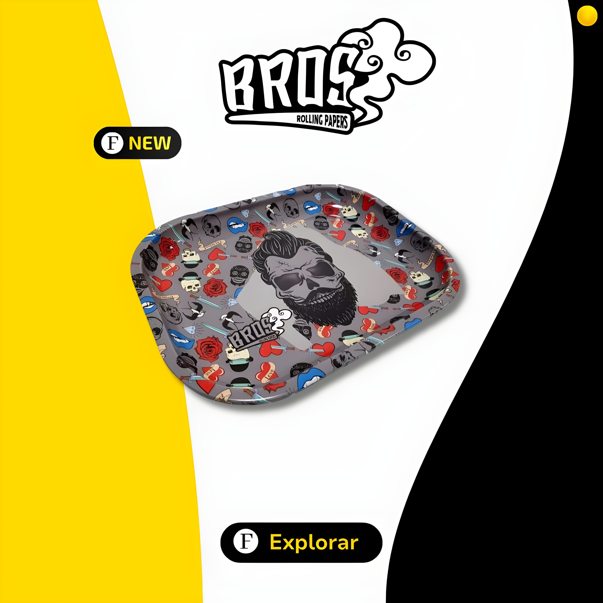 Bandeja-Bros-Old-School-Cinza-Pequena