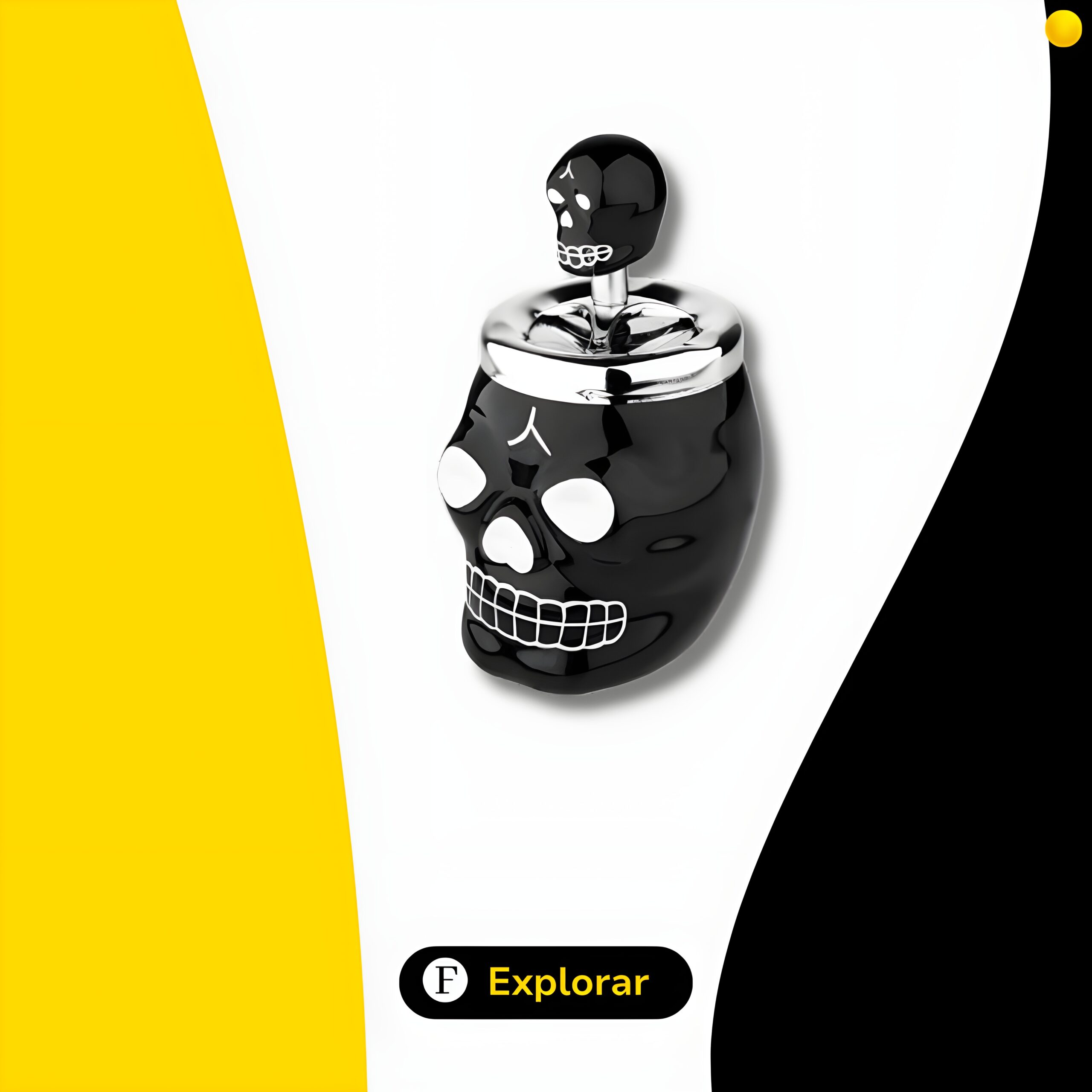 Fifth Street Company 192 Cinzeiro-de-Porcelana-com-Tampa-Giratoria